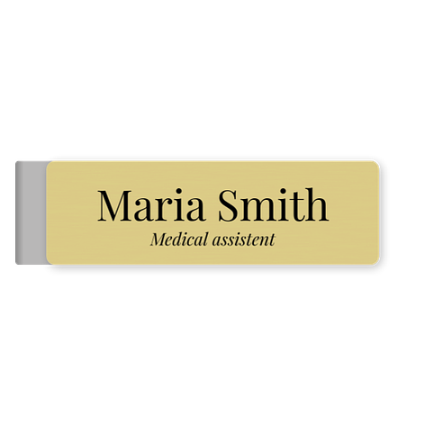 Name Badge - 80x25 mm - Brass - Signomatic.co.uk