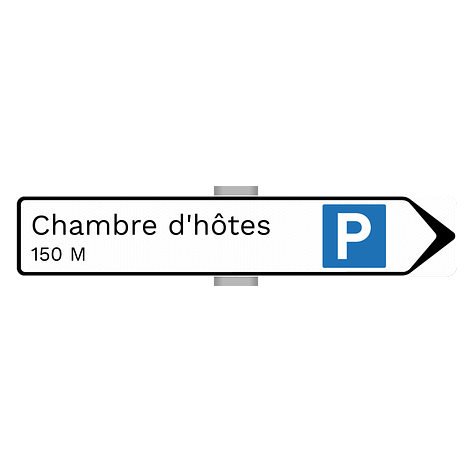Panneau directionnel pour parking - Aluminium - 600x110 mm - Plaqueomatic.fr