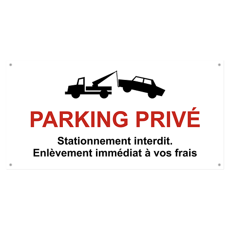 Panneaux parking - Plaque rigide - Plastique - 600x300 mm - Plaqueomatic.fr
