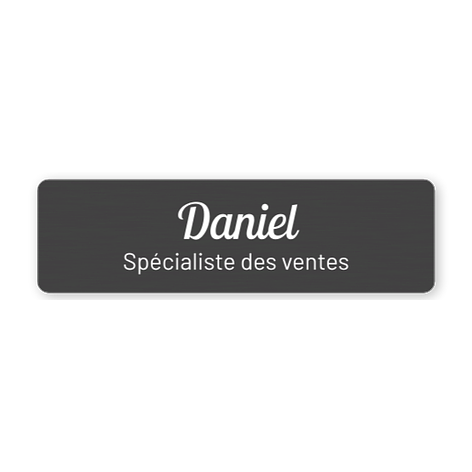 Badge en métal - Aluminium anodisé - Gravure au laser - Plaqueomatic.fr
