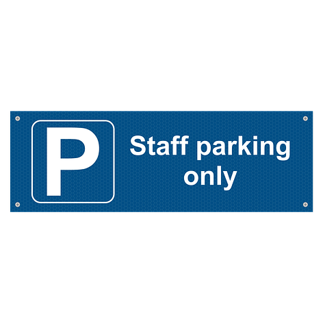 Parking signs - 450x150 mm - Blue/White - Signomatic.co.uk