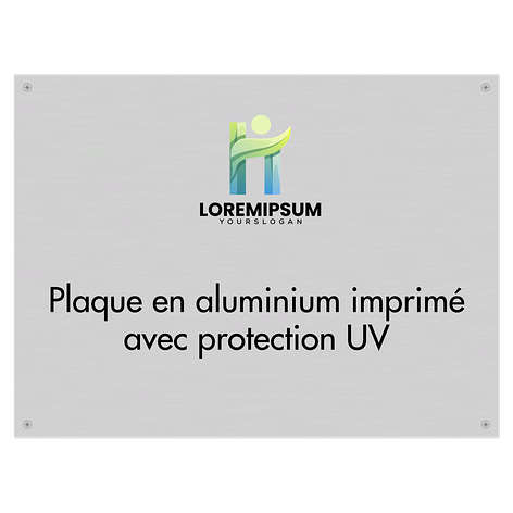 Plaques en aluminium imprimés - Avec protection UV - 400x300 mm - Vis - Plaqueomatic.fr