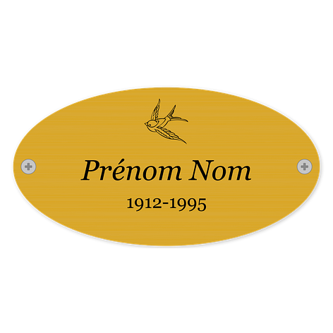 Plaque funéraire sur mesure - Aluminium - 145x75 mm - Plaqueomatic.fr