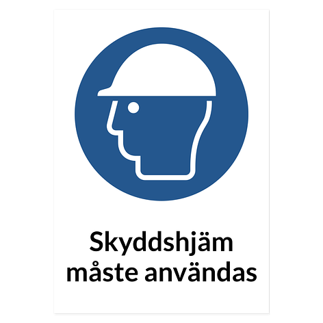 Påbud - Skyddshjälm - Dekal - 210x295 - Skyltmax.se