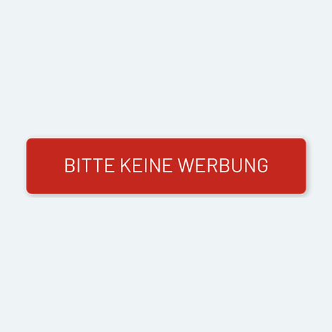 5x „Bitte Keine Werbung“-Schild – Selbstklebend, Edelstahl-Optik, 70x30mm, Für Briefkasten & Haustür, Wetterfest