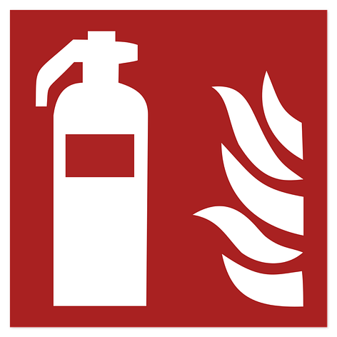 Fire Safety Signs - Fire Extinguisher Symbol - Vinyl - 200x200 mm - Signomatic.co.uk