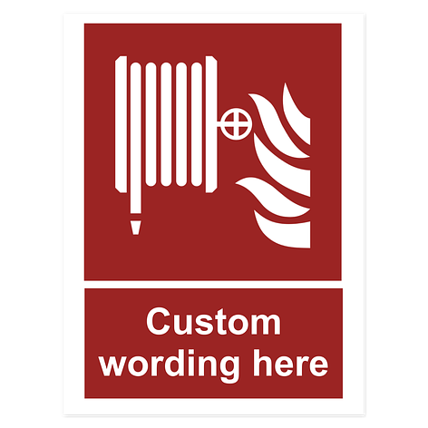 Fire Safety Signs - Fire Hose Reel - Vinyl - 150x200 mm - Signomatic.co.uk