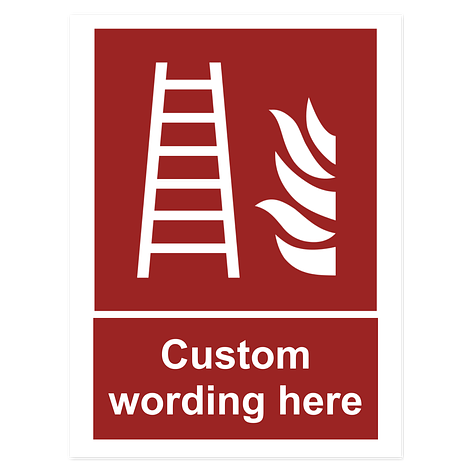 Fire Safety Signs - Fire Ladder - Vinyl - 150x200 mm - Signomatic.co.uk