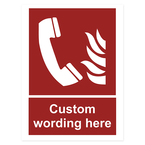 Fire Safety Signs - Fire Emergency Telephone - Vinyl - 150x200 mm - Signomatic.co.uk