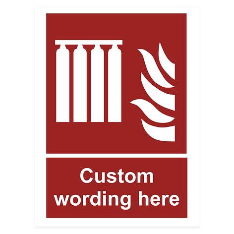 Fire Safety Signs - Fixed Fire Extinguishing Battery - Vinyl - 150x200 mm - Signomatic.co.uk