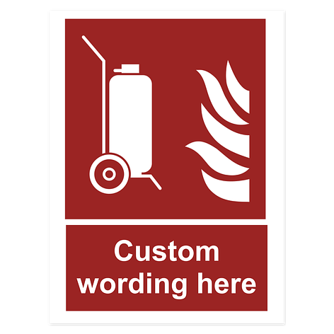 Fire Safety Signs - Wheeled Fire Extinguisher - Vinyl - 150x200 mm - Signomatic.co.uk