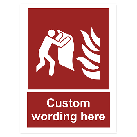 Fire Safety Signs - Fire Blanket - Vinyl - 150x200 mm - Signomatic.co.uk