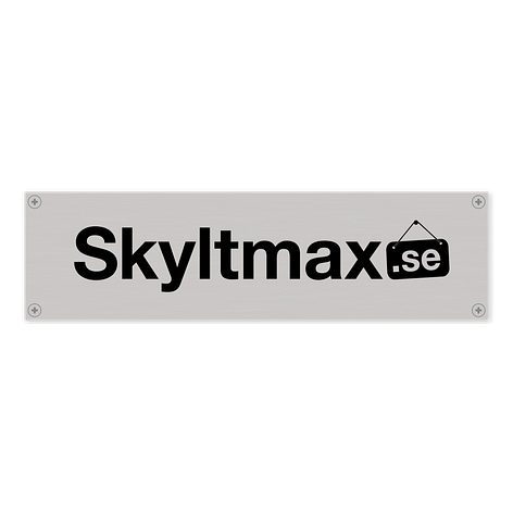 Rostfri skylt - 180x50 mm - Skyltmax.se