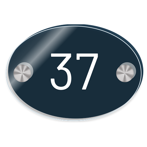 Custom House Number Signs - Design online - Acrylic & Aluminium Backplate - 100x70 mm - Signomatic.co.uk