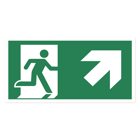 Emergency Exit Sign - Emergency Exit Right - ISO 7010 - 200x100mm - Signomatic.co.uk