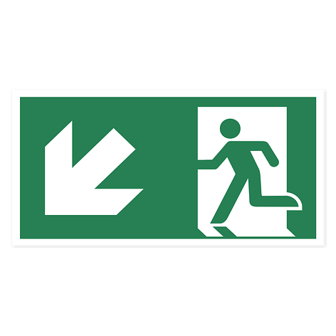 Fire exit sign - Emergency Exit Left - ISO - 200x100mm - Signomatic.co.uk