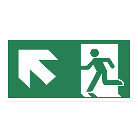 Fire Exit Sign - Emergency Exit Left - ISO 7010 - 200x100mm - Signomatic.co.uk