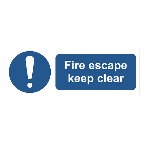 Mandatory sign - Fire Escape - 450x150 mm- Signomatic.co.uk