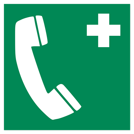 Emergency Sign - Emergency Telephone - 200x200 mm - Signomatic.co.uk