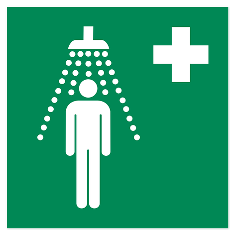 First Aid Sign - Safety Shower - 200x200 mm - Signomatic.co.uk