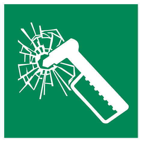 Emergency Sign - Emergency Hammer - 200x200 mm - Signomatic.co.uk