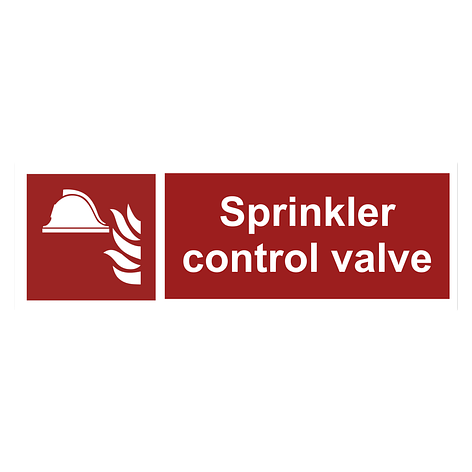 Fire Signs - Sprinkler Control Valve - Vinyl - 450x150 mm - Signomatic.co.uk