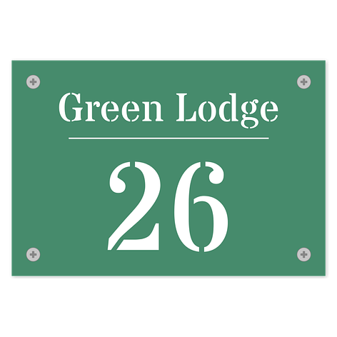 House & number sign - Aluminium - 160x110 mm - Signomatic.co.uk