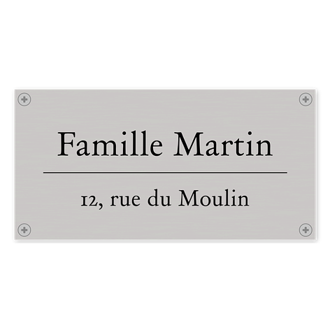 Numero maison plaque - Acier inoxydable - 120x60 mm - Vis - Plaqueomatic.fr