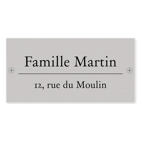 Numero maison plaque - Acier inoxydable - 120x60 mm - Vis - Plaqueomatic.fr