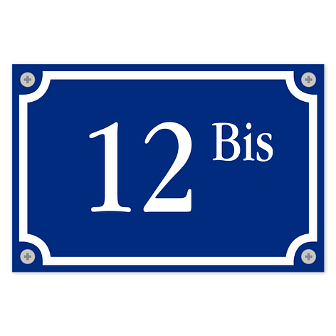 Plaque numéro maison personnalisée - Bleu - Aluminium - Plaqueomatic.fr