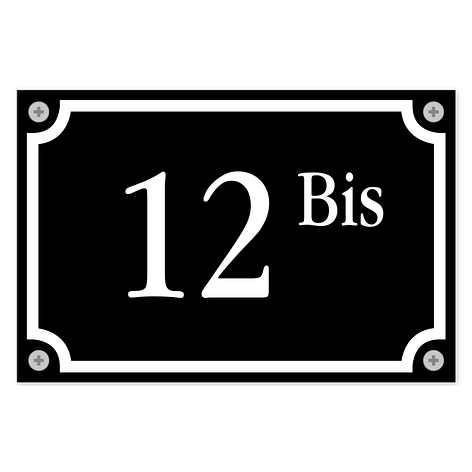 Plaque de numéro pour maison - Aluminium noir - 150x100 mm - Plaqueomatic.fr