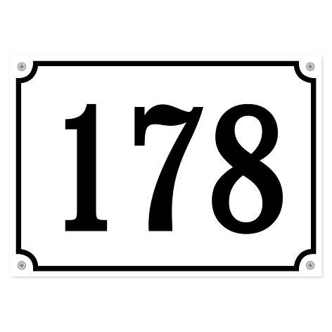 Gravert husnummerskilt - 190x135 mm - Plast - Skiltmax.no