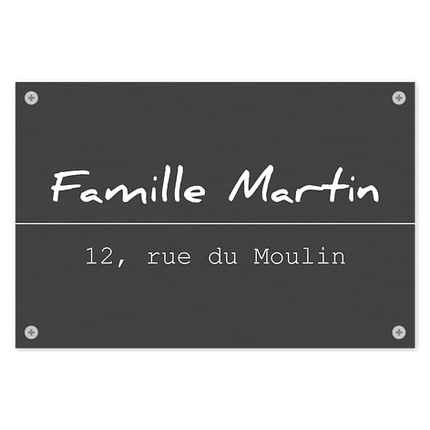 Plaque numéro maison en aluminium noir - Anodisé - 150x100 mm - Plaqueomatic.fr