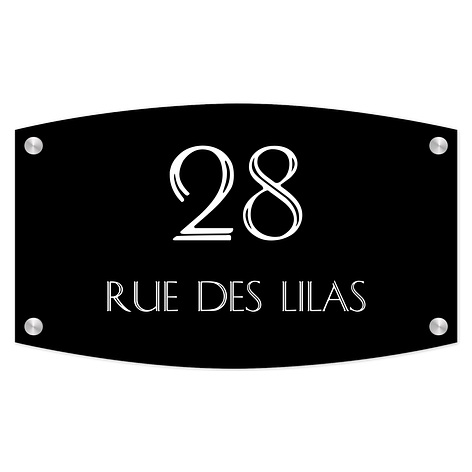 Plaque maison noir avec numéro - 280x150 mm - Plaqueomatic.fr