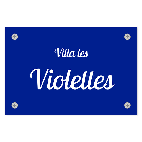 Plaque maison extérieur personnalisée - Aluminium bleu - 150x100 mm - Plaqueomatic.fr