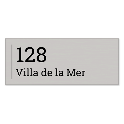 Plaque de maison en laiton nickelé - 170x70 mm - Plaqueomatic.fr