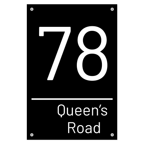 Modern House Name Plate - Aluminium - 200x300 mm - Signomatic.couk