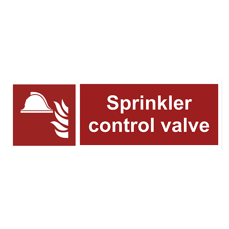 Panneau de sécurité incendie - Sprinkler control valve - ISO 7010 - Plaqueomatic.fr