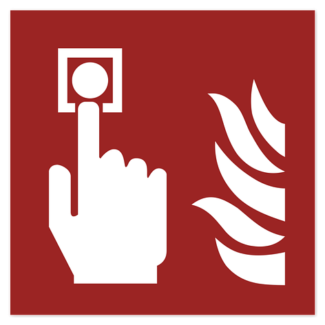 Panneau de sécurité incendie - Point d'alarme incendie - ISO 7010 - Plaqueomatic.fr