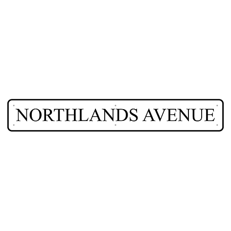Aluminium Street sign - White/Black- 1000x150 mm - Signomatic.co.uk