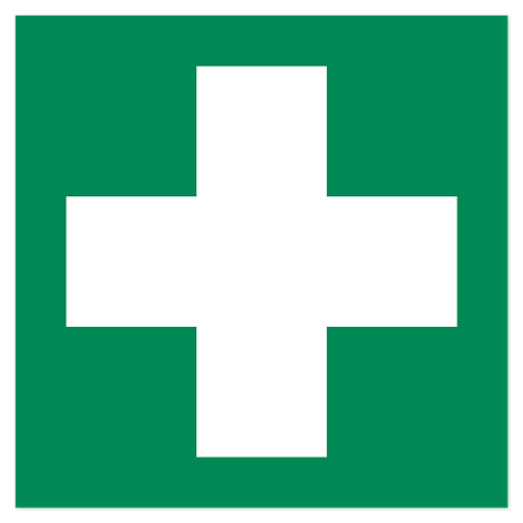 Panneau de sortie de secours – Premiers secours – Film vinyle – 200x200 mm – ISO 7010 - Plaqueomatic.fr