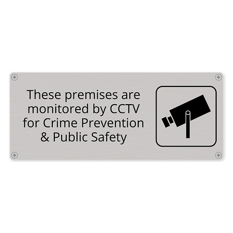 Information sign - CCTV - Stainless steel - 170x70 mm - Signomatic.co.uk