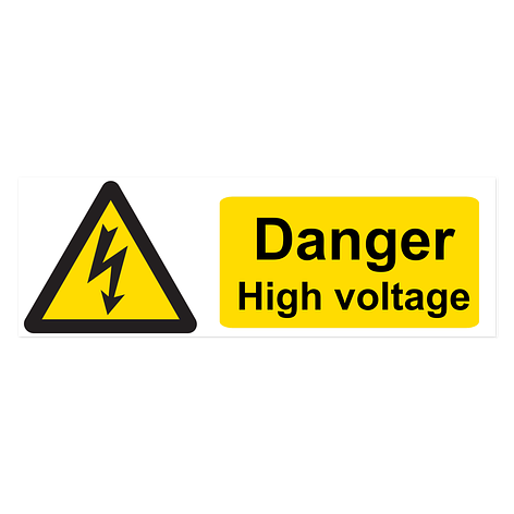 Information sign - Danger high voltage - 300x100 mm - Signomatic.co.uk