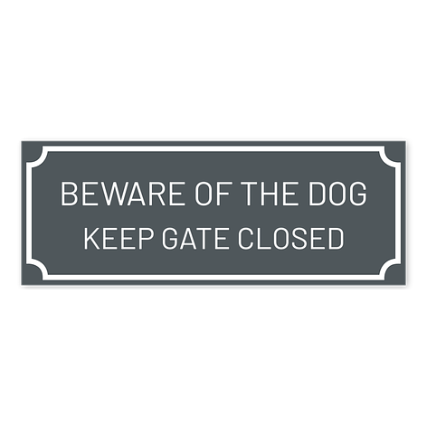 Information sign - Beware of the dog - 120x45 mm - Signomatic.co.uk