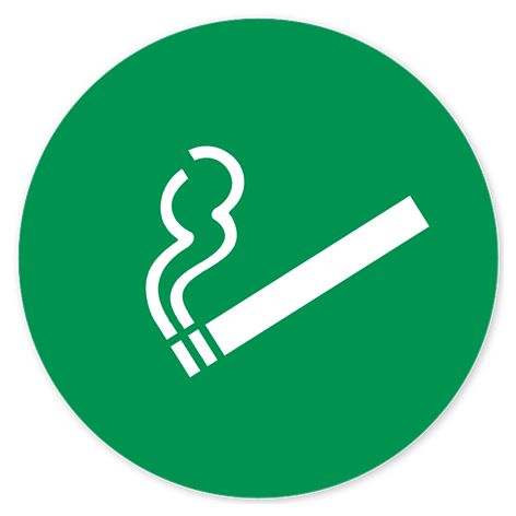 Smoking area sticker - 100x100 mm - Signomatic.co.uk