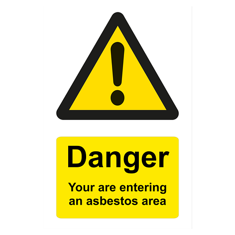 Asbestos warning sign - Vinyl - 400x600 mm - Signomatic.co.uk