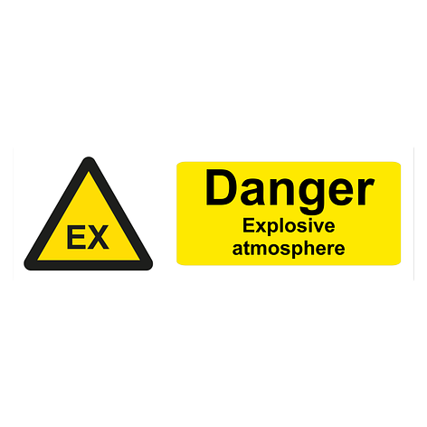 Danger explosive atmosphere - Vinyl - 450x150 mm - Signomatic.co.uk