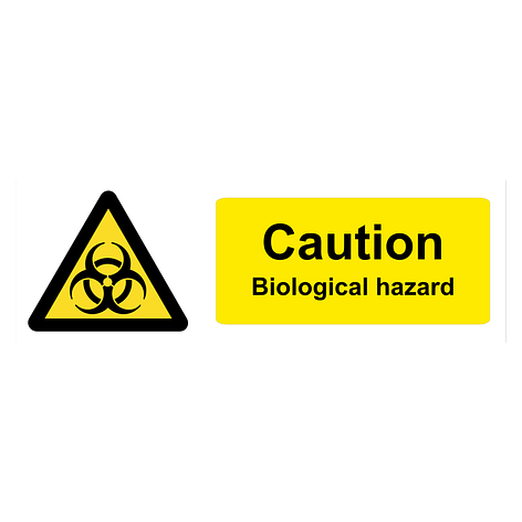 Caution biological hazard - Vinyl - 450x150 mm - Signomatic.co.uk