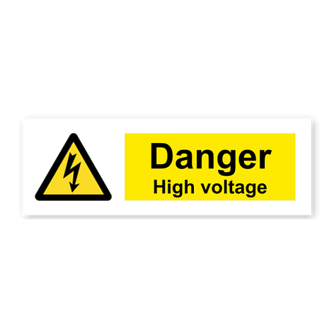 Industrial decal - High voltage - 75x25 mm - Signomatic.co.uk