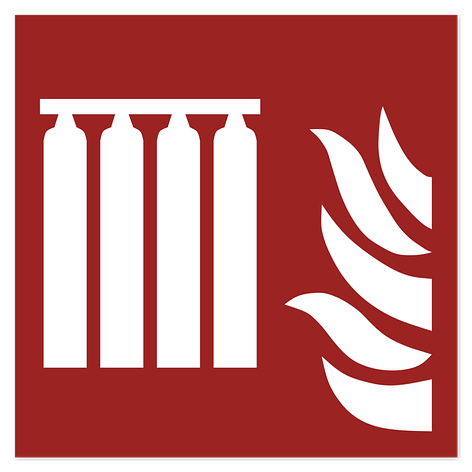 Panneau de sécurité incendie - Batterie d’extincteurs fixes - Vinyle - 150x150 mm - ISO 7010 - Plaqueomatic.fr